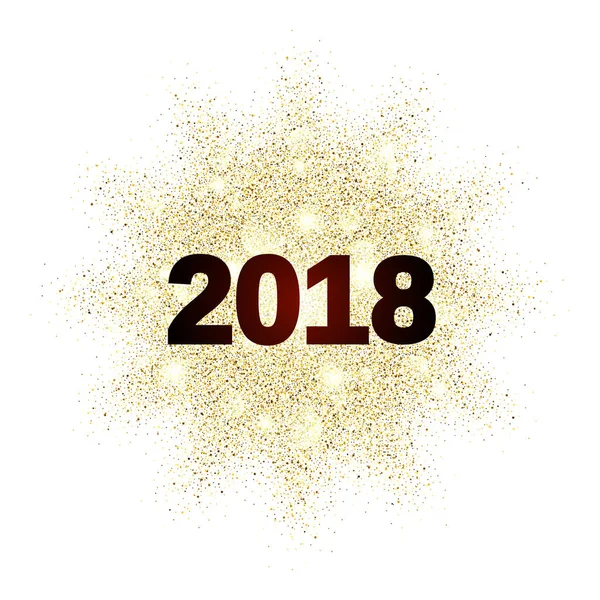 Brillo de oro Feliz Año Nuevo 2018 — Vector de stock