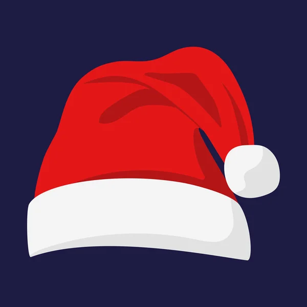 Papai Noel chapéu vermelho — Vetor de Stock