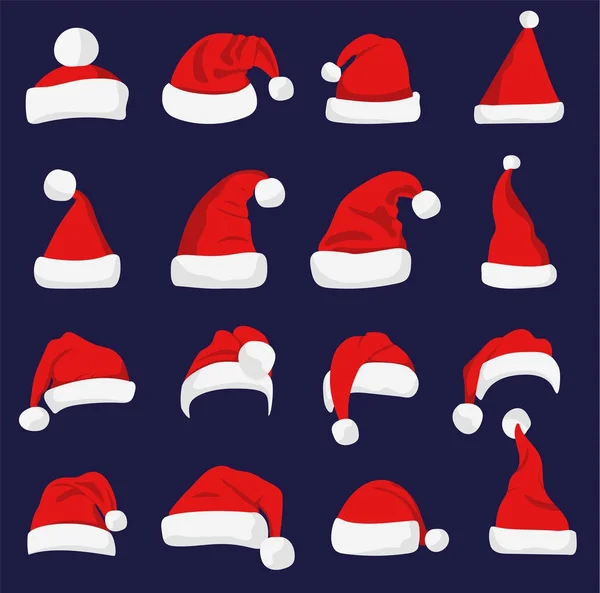 Cappello Babbo Natale rosso silhouette . — Vettoriale Stock