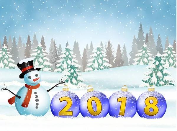 크리스마스 카드 2018 — 스톡 벡터