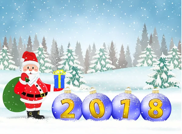 Tarjeta de Navidad 2018 — Archivo Imágenes Vectoriales