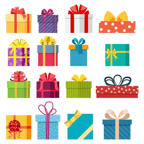 Conjunto de vetor caixa de presente de Natal —  Vetores de Stock