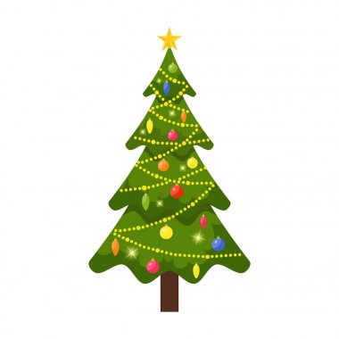 Noel ağacı renkli topları ile dekore edilmiştir.,