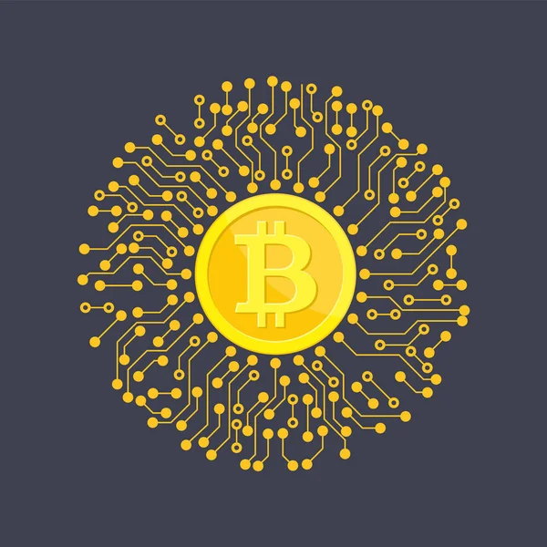 Krypto valuta Bitcoin. — Stock vektor