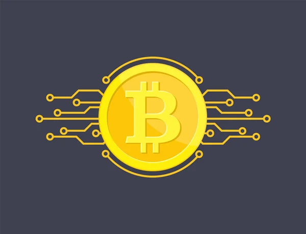 Crypto valuta Bitcoin. — Stock Vector