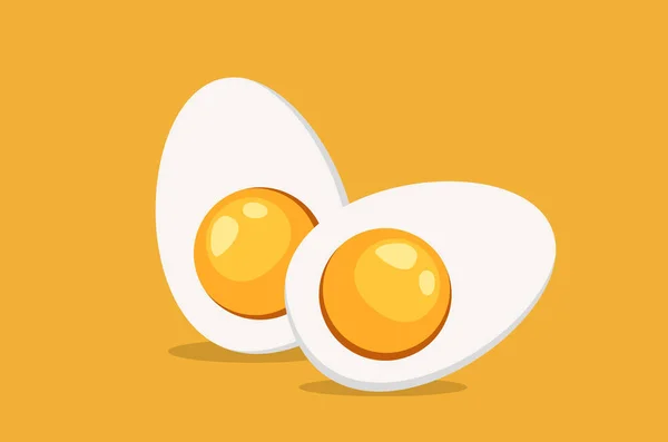 Hartgekochtes geschnittenes Ei — Stockvektor