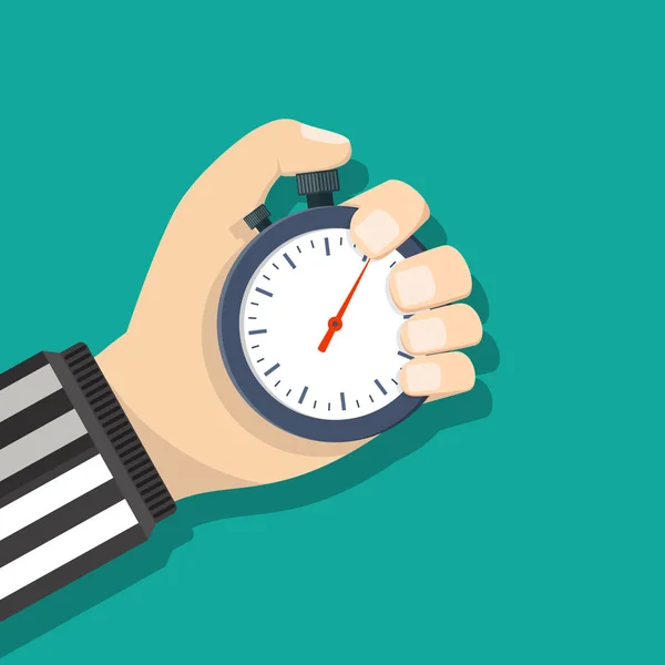 Analog chronometer timer counter in hand — Stock Vector