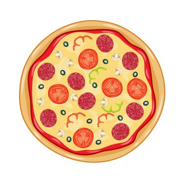 İtalyan pizza domates, sosis