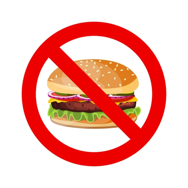 Не дозволено гамбургерів . — стоковий вектор