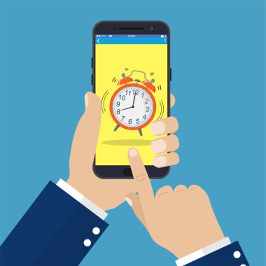 İşadamı el holding smartphone