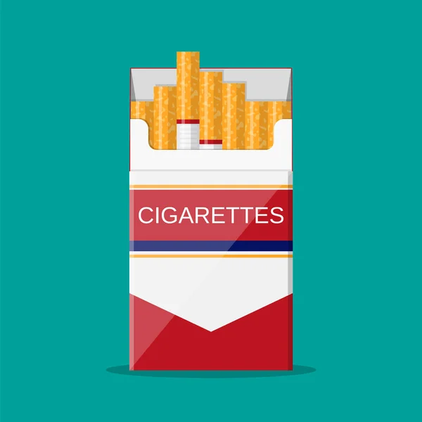 Cigarettes open pack — Stock Vector