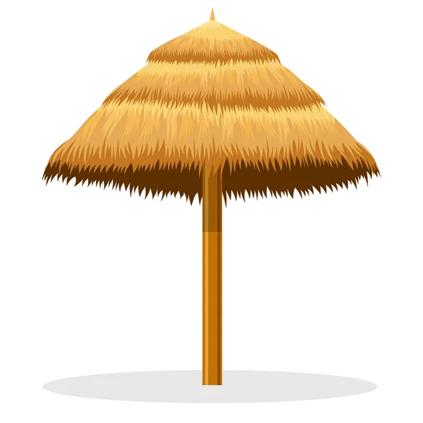 Beach straw umbrella — Stock Vector