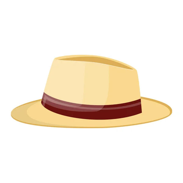 Słomkowy kapelusz. Słomkowy kapelusz przeciwsłoneczny na białym tle. — Wektor stockowy