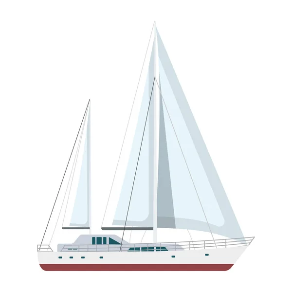 Yacht zeilboot of zeilschip, — Stockvector