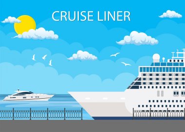 Cruise gemi deniz Limanda demirli,