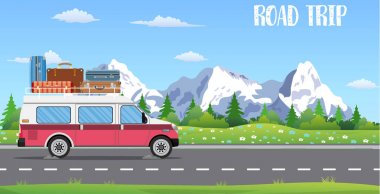 Road trip Tema Web afiş,