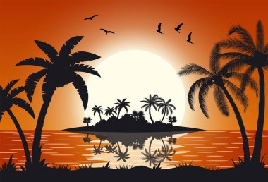 avuç deniz günbatımı