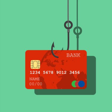 kredi kartı veya bankamatik kartı balıkçılık kanca,