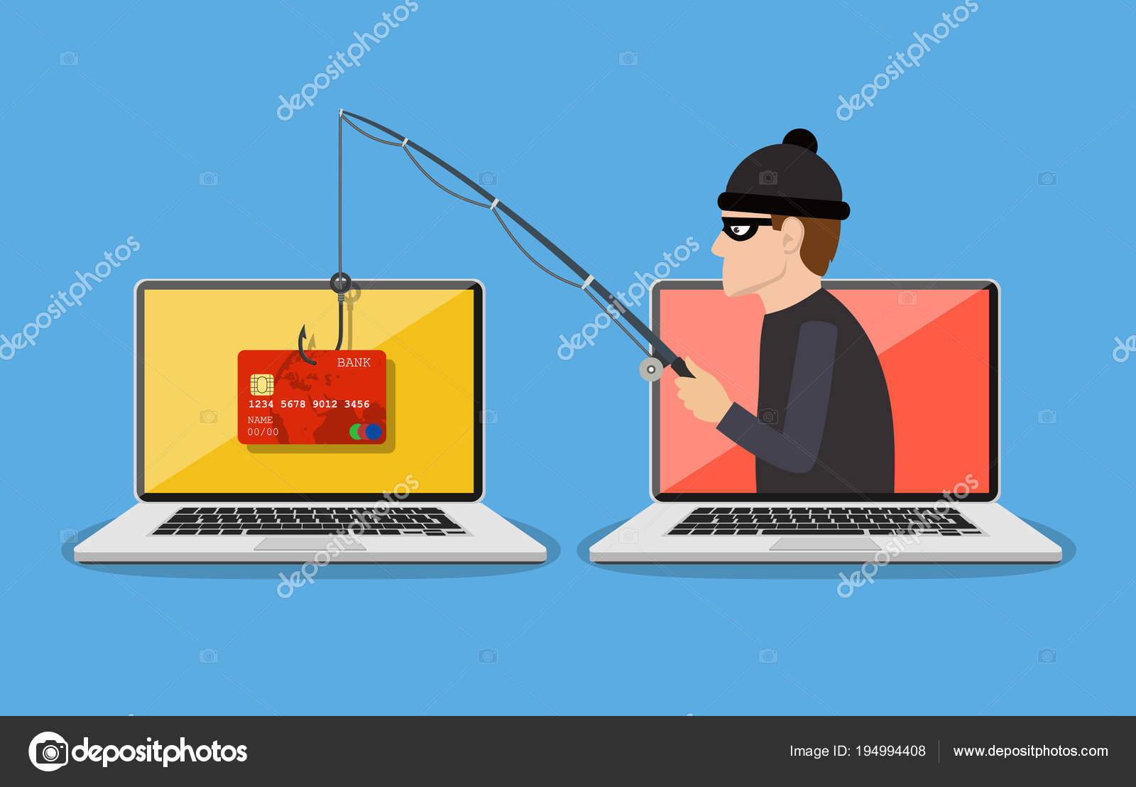 Internet phishing and hacking attack concept. — Stock ...