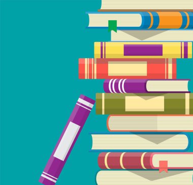 Bir yığın kitap. Okuma eğitimi