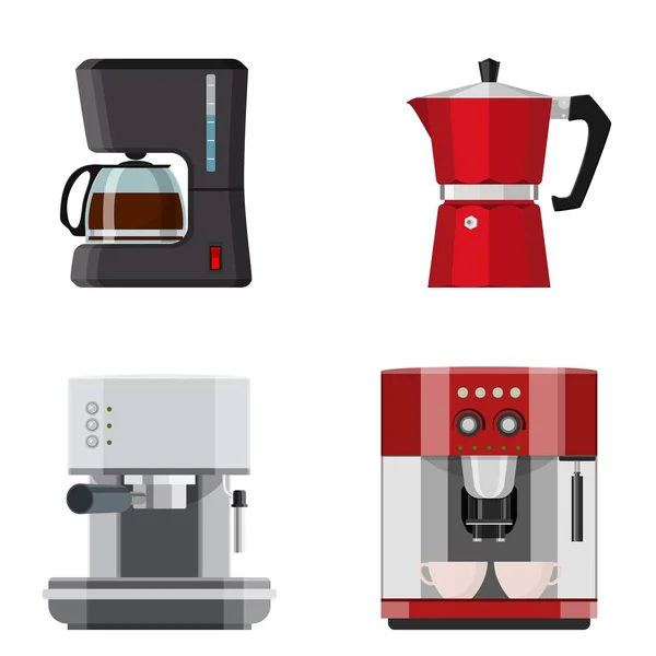 Un set de máquinas de café — Vector de stock