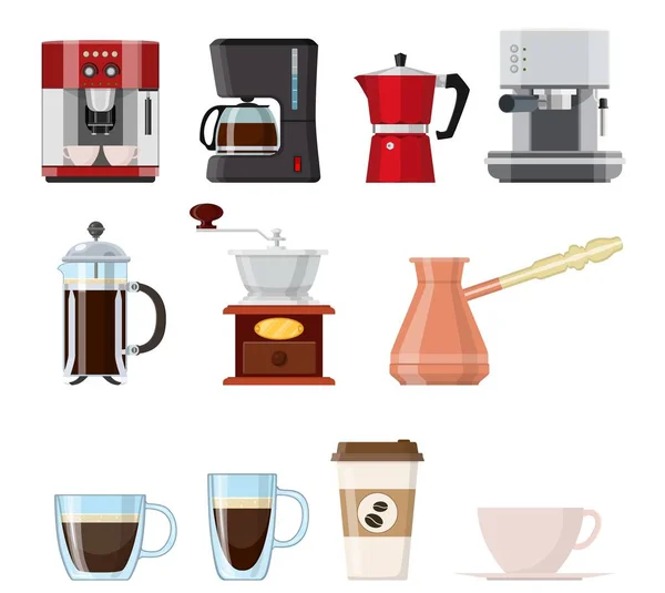Conjunto de elementos de café — Vector de stock