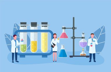 Medical laboratory research with science glass