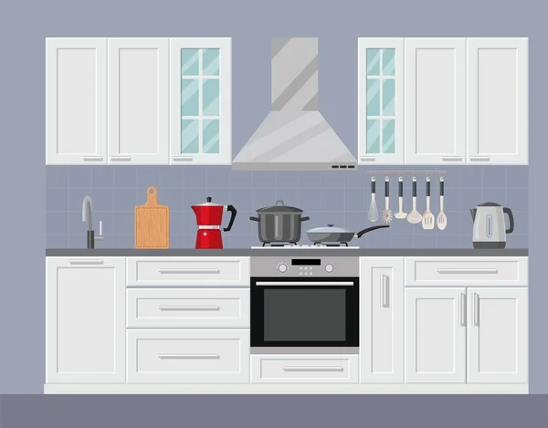 Moderne keuken interieur — Stockvector