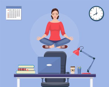 Yoga yaparken iş kadını
