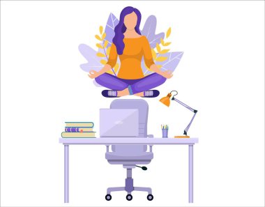 Yoga yaparken iş kadını