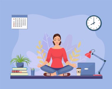 Yoga yaparken iş kadını