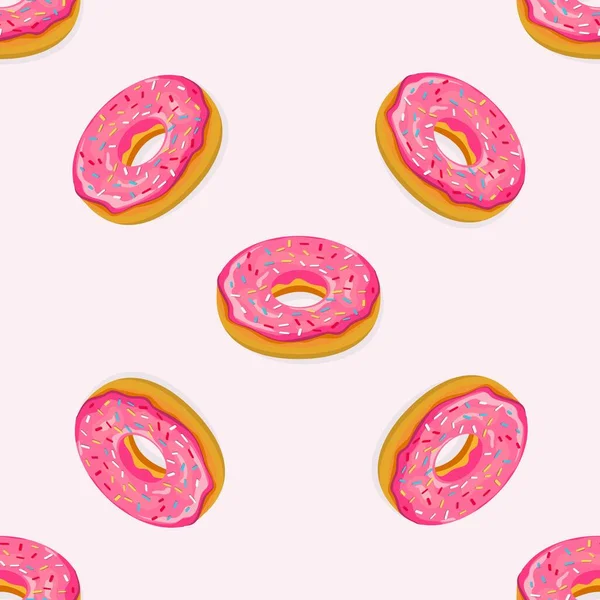 Donuts patrón sin costura — Vector de stock