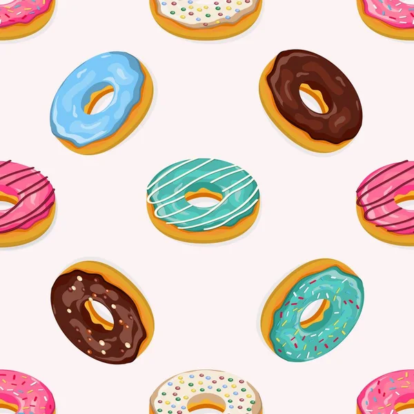 Donuts motif sans couture — Image vectorielle