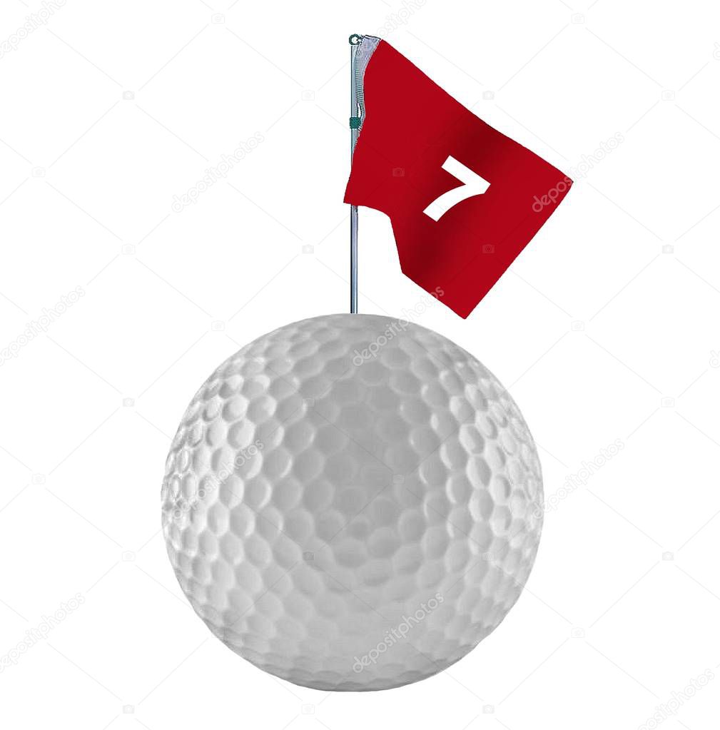 Golfball with Golf flag