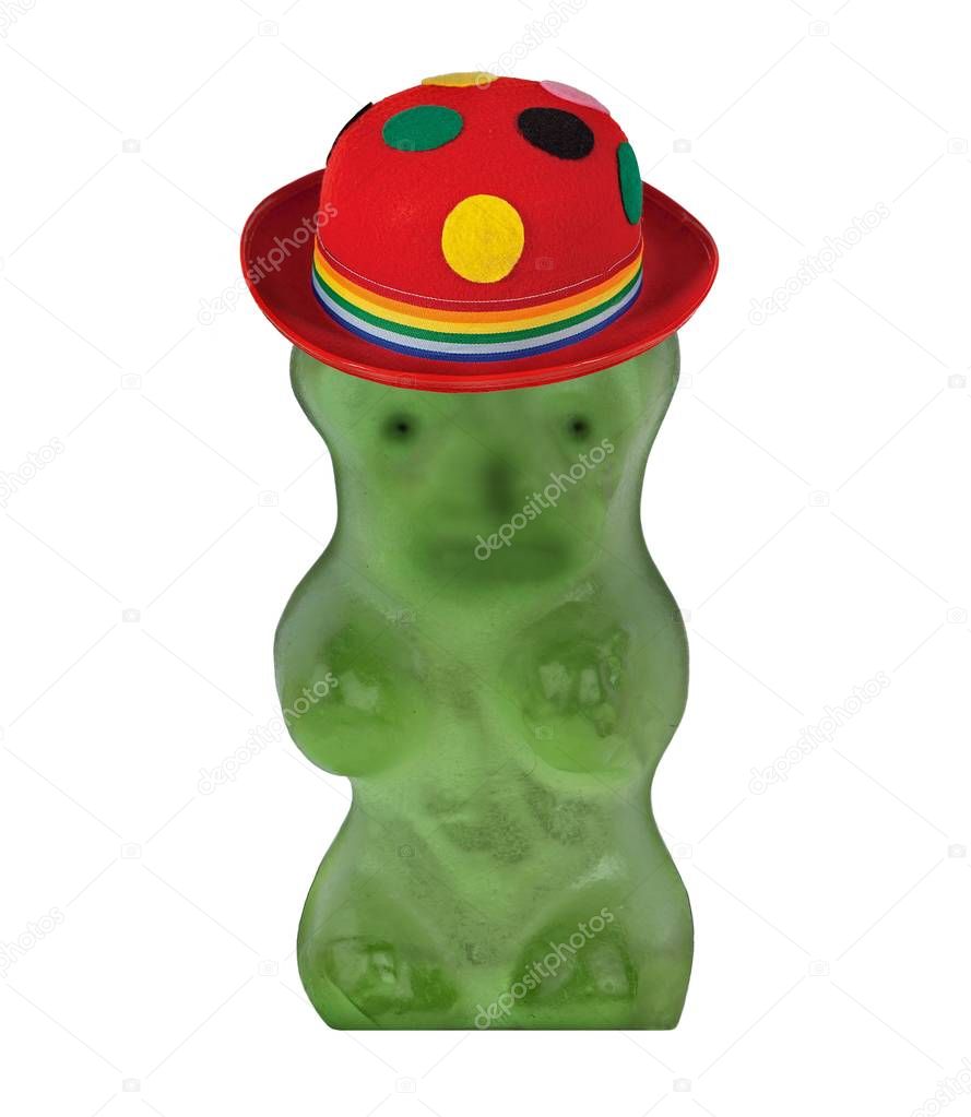 Gummy bear with cap