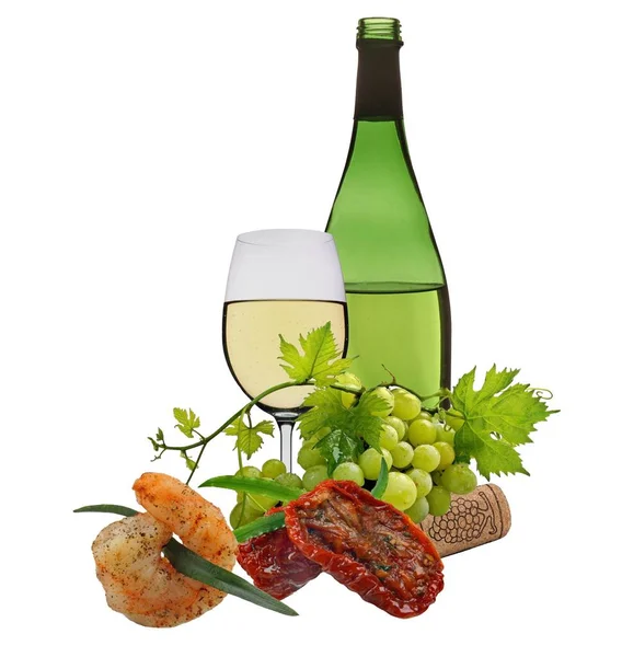 Elszigetelt fehér szőlő — Stock Fotó
