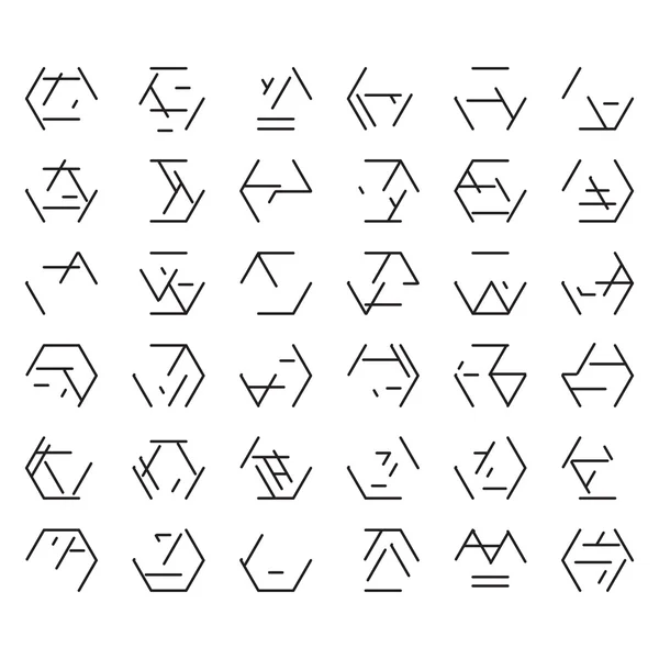 Schwarzes Alien-Alphabet — Stockvektor