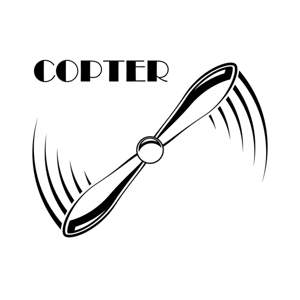 Copter silhouet achtergrond — Stockvector