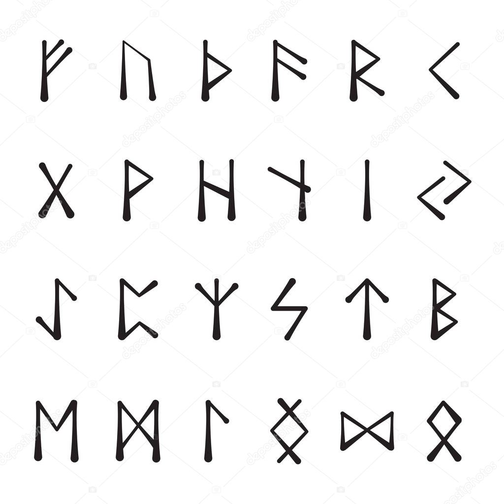 Runic alphabet black