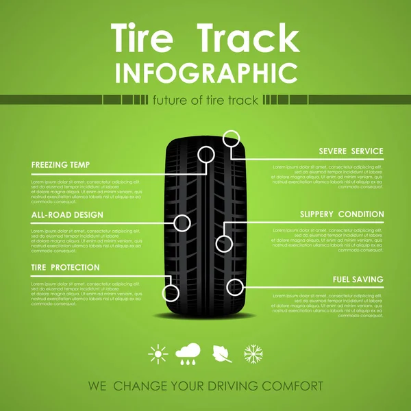 Infographie de piste de pneu — Image vectorielle