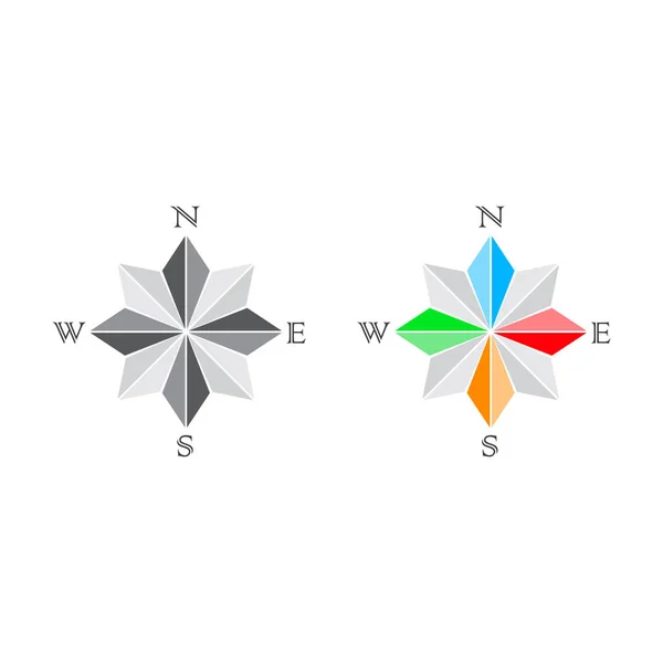 Windrose und Kompass — Stockvektor