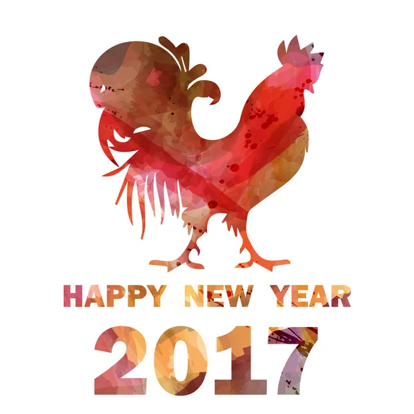 New year background with cock — Stock Vector