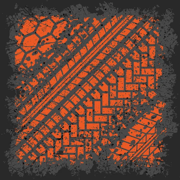 Orange tire track — Stock Vector