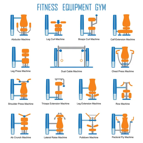 Fitness equipment three color — Stock Vector