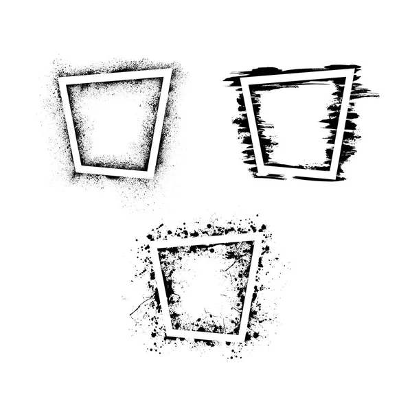 Прямоугольные гранжевые рамки — стоковый вектор