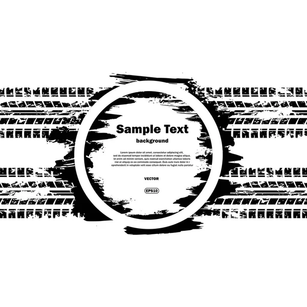 Grunge cercle avec texte et piste de pneu — Image vectorielle