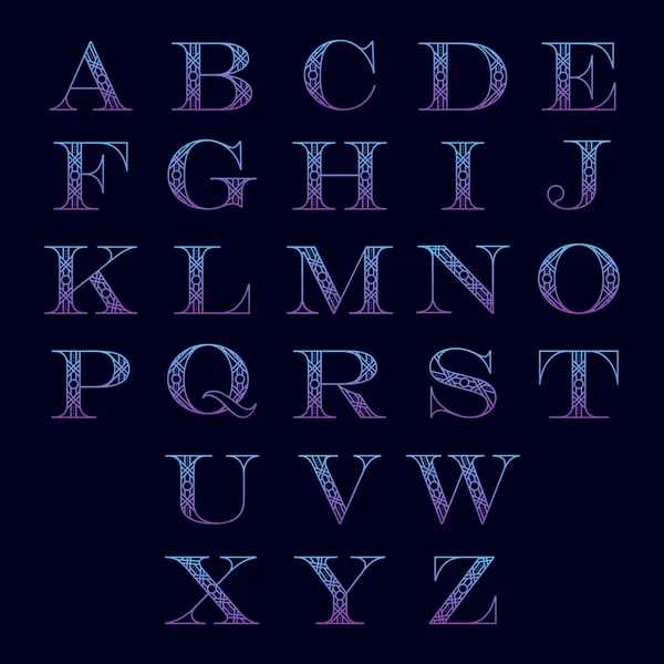 Алфавит с орнаментом — стоковый вектор