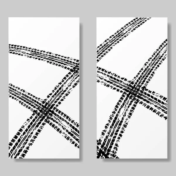 Affiches avec traces de pneus — Image vectorielle