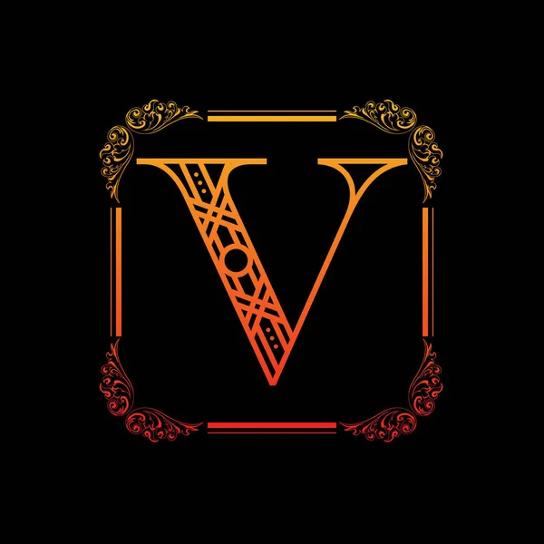 Літера V з орнаментом — стоковий вектор