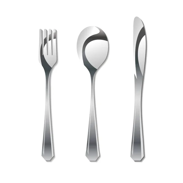 Cutlery silver instruments — Stock Vector
